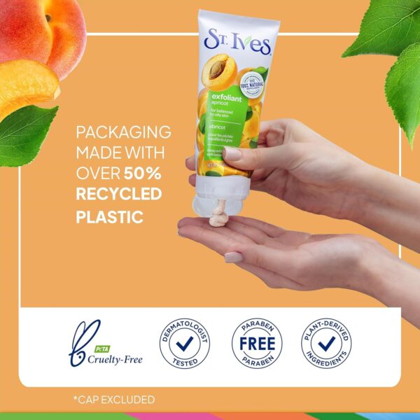 St. Ives Fresh Skin Apricot Face Scrub, Deep Exfoliator Skin Care for Clean, Glowing Skin, Oil-free Facial Scrub Made with 100% Natural Exfoliants, 6 oz - Image 6