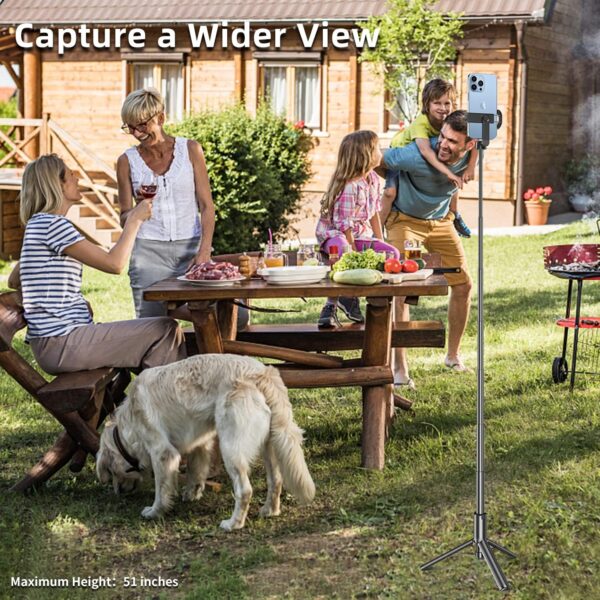 Selfie Stick Tripod for iPhone, Cell Phone Stand for Recording with Wireless Remote, Lightweight Tripod Stand for iPhone 13/12/12 Pro/12 Pro Max/11/11 Pro/X/XR/XS/8/7/6S,Android Samsung Smartphone - Image 4