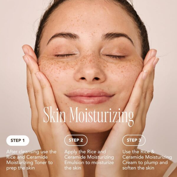 The Face Shop Rice Ceramide Moisturizing Emulsion - Rice Extract - Lightweight Face Moisturizer - Brightening - Hydrating Targets Dryness - Strengthens Skin Barrier - Face Lotion - Korean Skin Care - Image 5