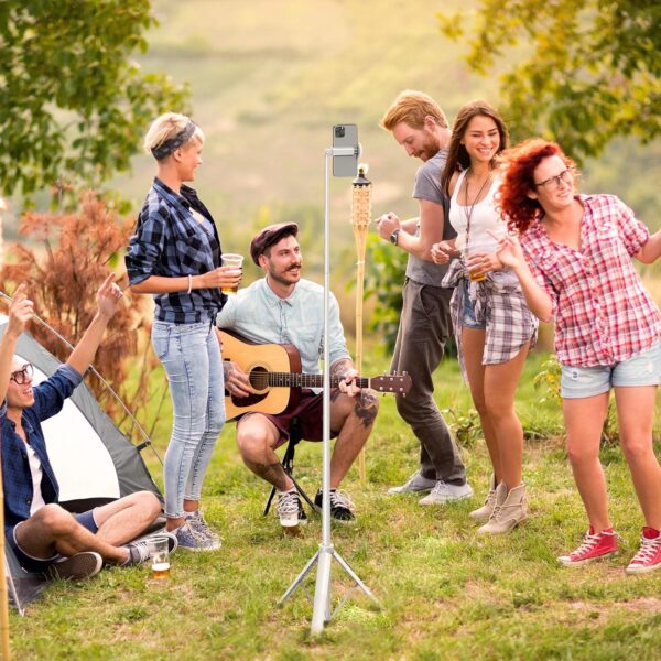 ATUMTEK 51" Selfie Stick Tripod, All in One Extendable Phone Tripod Stand with Bluetooth Remote 360° Rotation for iPhone and Android Phone Selfies, Video Recording, Vlogging, Live Streaming, White - Image 3