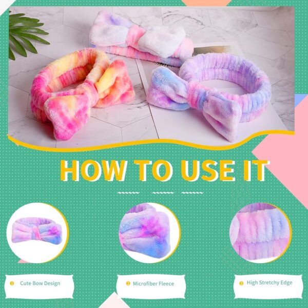 WSYUB Spa Headband,Makeup&Skincare Headbands,Headband for Washing Face,Teen Girls Fuzzy Hair Bands for Women - Image 3