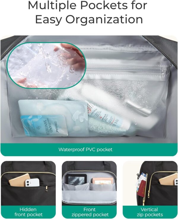 BAGSMART Duffle Bag for Travel, Weekender Overnight Bags for Women with Wet Pocket Underseat for Airplane - Image 3