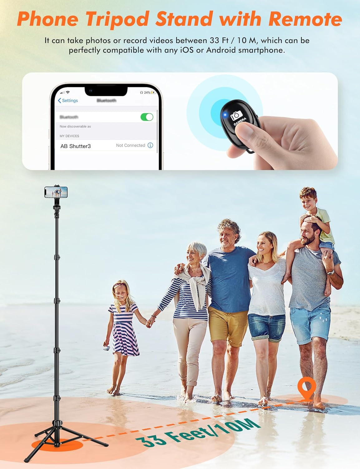 71" Tripod for iPhone, Phone Tripod Selfie Stick with Remote, Cell Phone Tripods & Tall Travel Tripods for Recording Video Selfies Photo, Compatible with iPhone 16 15 14 Pro Max 13 Android - Image 3