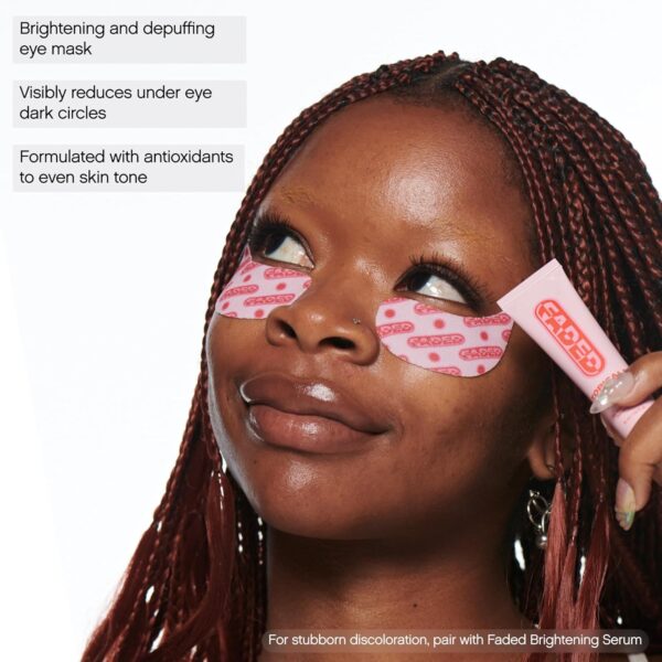 Topicals Faded Brightening Under Eye Masks | Revitalizing Patches to Depuff, Hydrate, and Illuminate | Diminishes Dark Circles and Fine Lines | Made with Kojic Acid, Caffeine & Niacinamide - Image 2