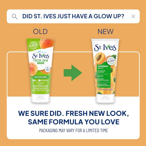 St. Ives Fresh Skin Apricot Face Scrub, Deep Exfoliator Skin Care for Clean, Glowing Skin, Oil-free Facial Scrub Made with 100% Natural Exfoliants, 6 oz - Image 3