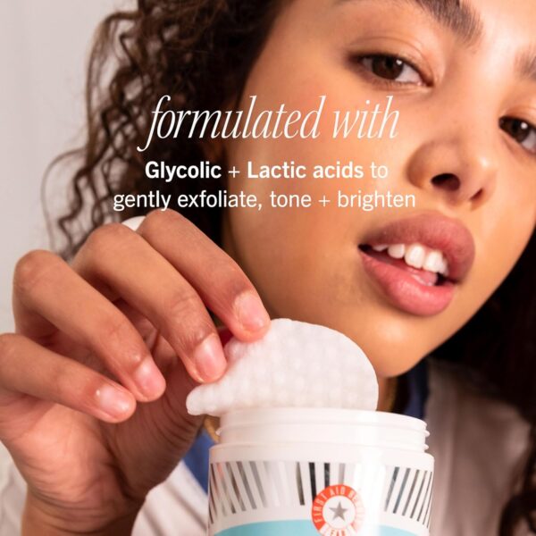 First Aid Beauty - Facial Radiance Pads with Glycolic & Lactic Acids – Daily Exfoliating Pads with AHA that Help Tone & Brighten Skin – Makeup Prep Pads - Compostable for Daily Use – 28 Pads - Image 3