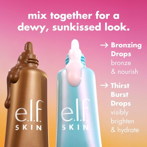 e.l.f. SKIN The Hottest Drops Duo, Holy Hydration! Thirst Burst Drops & Bronzing Drops Skincare Set, For A Dewy, Sun-Kissed Look, Vegan & Cruelty-Free - Image 2