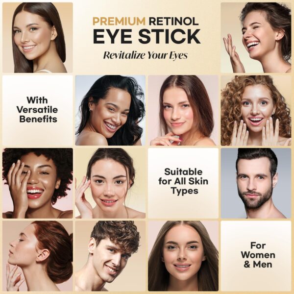 Retinol Eye Stick With Collagen, Hyaluronic Acid For Dark Circle, Wrinkles in 3-4 Weeks, Under Eye Cream Anti Aging, For Puffiness and Bags Reduces Fine Lines - Image 7
