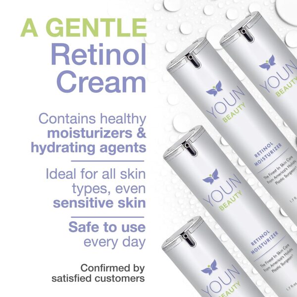 YOUN Beauty 2.5% Retinol Night Cream Moisturizer for Face by Holistic Dr. Anthony Youn – Paraben-Free Face Moisturizer with Vitamin B5 & E, Hyaluronic Acid, and Green Tea for Skin Renewal, 50ml - Image 8