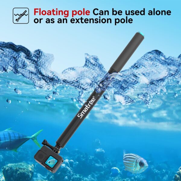 Smatree 86.6 Inch Selfie Telescopic Stick Compatible for GoPro Hero 13/12/11/10/9/8/7,Osmo Action 5 Pro, AKASO EK7000, Insta 360,Extension Pole Compatiable with Compact Cameras and iPhone/Cell Phones - Image 6