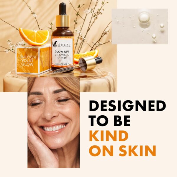 Vitamin C Face Serum - Skin Care for Dark Spots, Vitamin C Serum with Hyaluronic Acid, Ferulic Acid, & Vit E - Anti Aging and Skin Brightening, Pure Vit C Facial Care 30 ml - Image 5