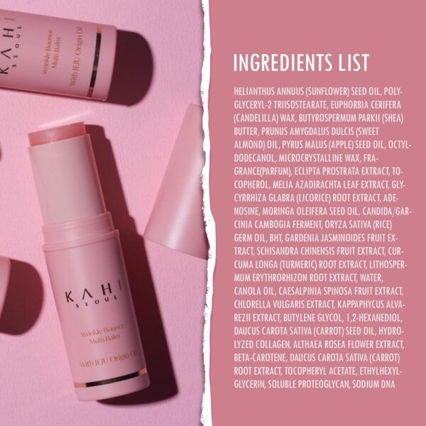 KAHI Wrinkle Bounce Multi Balm Stick | PDRN Collagen Wrinkle Stick | All-in-One Hydrating Lip Balm Eye Cream Neck Cream Make Up Base & Face Mist Moisture Balm | Daily Face Moisturizer - Image 8