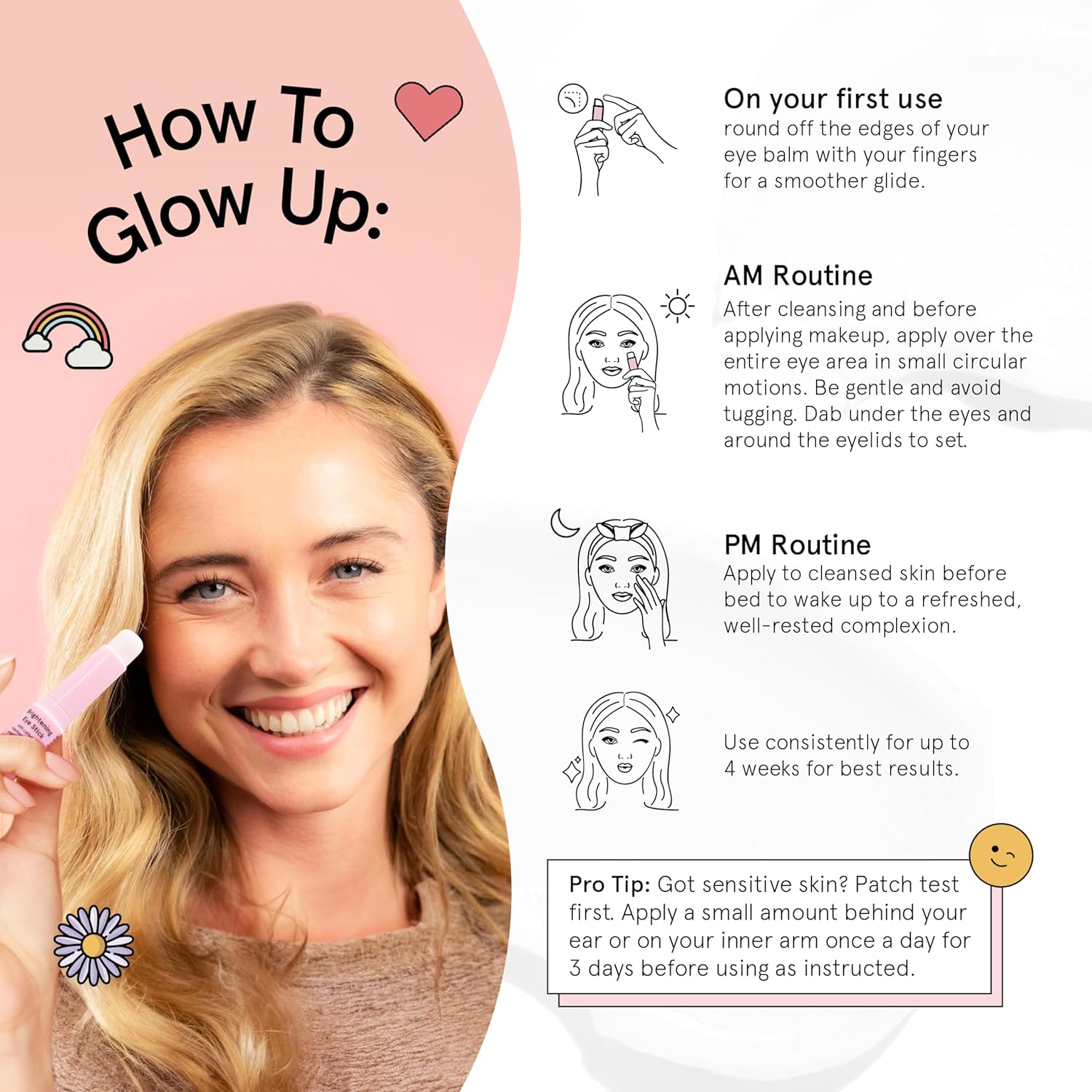 grace & stella Under Eye Brightener Balm Stick - Caffeine Eye Cream for Dark Circles, Puffiness, Wrinkles - Moisturizer Stick with Niacinamide, Hyaluronic Acid, Peptides - Vegan Skincare (0.13oz/3.5g) - Image 6