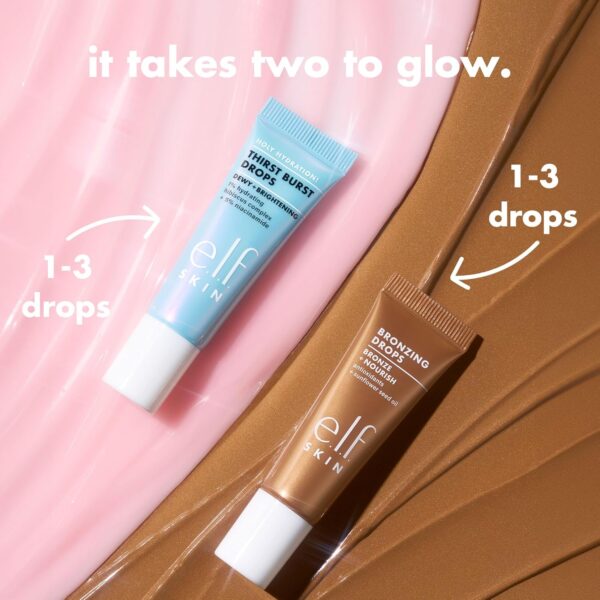 e.l.f. SKIN The Hottest Drops Duo, Holy Hydration! Thirst Burst Drops & Bronzing Drops Skincare Set, For A Dewy, Sun-Kissed Look, Vegan & Cruelty-Free - Image 3