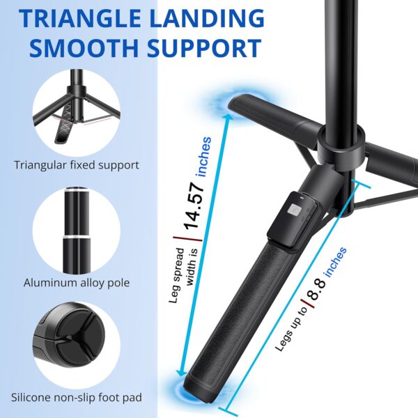 Extendable 62 inches Aluminum Alloy Selfie Stick Phone Tripod Stand New Model with Wireless Remote Shutter Compatible with All Cell Phones/Live Stream/Vlog/iPhone 16/15/14/13/Android - Image 6
