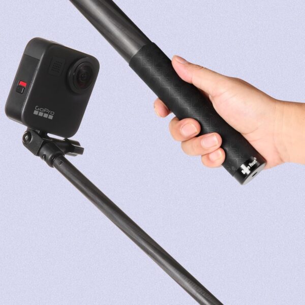 10.6-47.2 inches Carbon Fiber Invisible Selfie Stick for Insta360 x4 Insta 360 x4 x3 x2 x Go 2 3 GoPro Hero 13 12 11 10 9 DJI OSMO Action Camera Accessories (Black) - Image 9