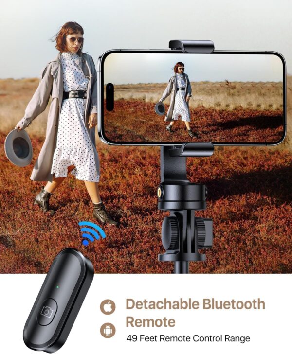 andobil MagStick Selfie Stick Compatible with MagSafe [Redefined Phone Tripod] 63.5" Extendable Magnetic Cell Phone Tripod Stand with Wireless Remote for iPhone 15 14 13 12 & All Phones - Image 4