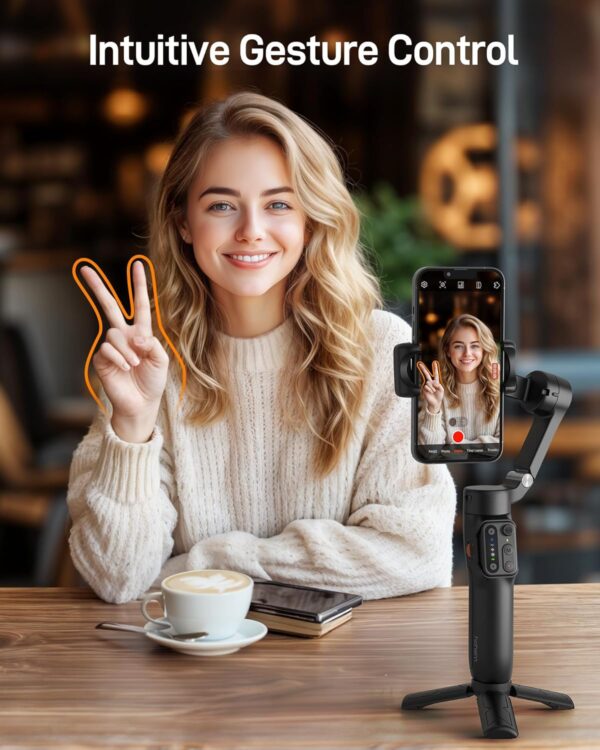hohem iSteady X3 SE Gimbal Stabilizer for iPhone, Phone Stabilizer with Detachable Remote Control, Portable Foldable 3-Axis Phone Gimbal for Android & iPhone 16 15 Pro Max, Ideal for Travel Vlogging - Image 4