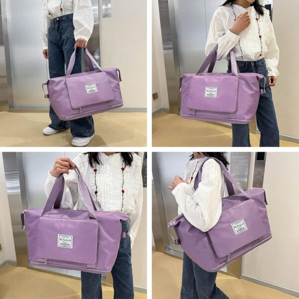 AYWVRBST Large Capacity Double-deck Travel Bag, Dry and Wet Separation Multifunctional Sports Shoulder Bag (Lavender) - Image 2