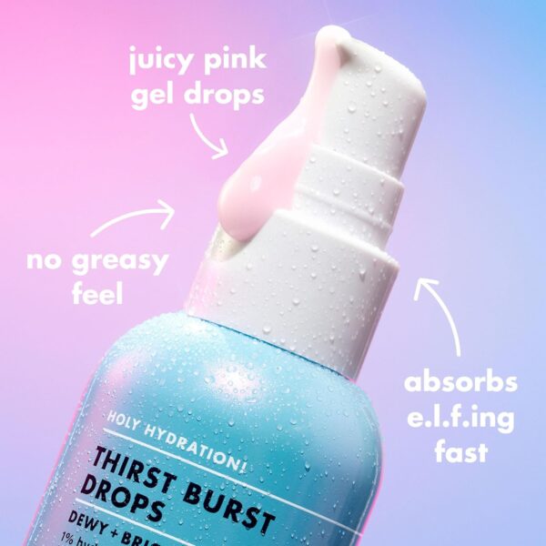 e.l.f. SKIN Holy Hydration! Thirst Burst Drops, Serum For A Radiant Complexion Instantly & Over Time, Made With Hyaluronic Acid, Vegan & Cruelty-Free - Image 4