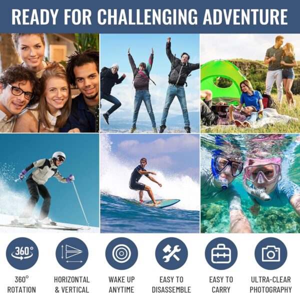 Bluetooth Selfie Stick for iPhone 16 Pro Max/16 Pro Samsung Galaxy S25 Ultra, Extendable & Portable Diving Surfing Swimming Waterproof Phone Selfie Stick, Underwater Photo/Video Recording with Lanyard - Image 7