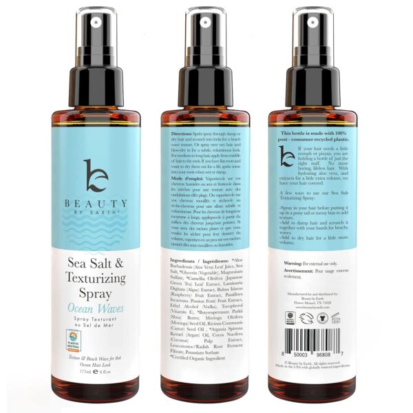 Sea Salt Spray for Textured Beach Waves & Volume - USA Made with Organic Ingredients, Texturing & Volumizing Spray for Fine Hair for Men & Women - Image 8