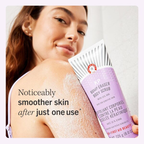 First Aid Beauty - KP Bump Eraser Body Scrub with 10% AHA, Keratosis Pilaris Skin Exfoliator with Glycolic and Lactic acids, Helps Reduce Chicken Skin Bumps, Safe for Sensitive Skin, 2 oz - Image 2