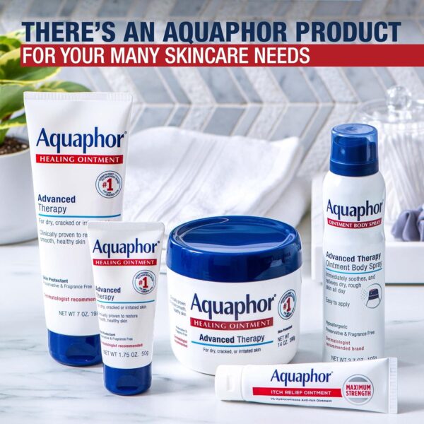 Aquaphor Healing Ointment Advanced Therapy Skin Protectant, Dry Skin Body Moisturizer, 7 Oz Tube - Image 12