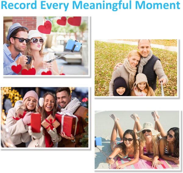 Monopod Selfie Stick Bluetooth, Lightweight Aluminum All in One Extendable Selfie Sticks Compact Design, Compatible with iPhone 15/14 Pro Max/14 Pro/14/14 Plus/13 Pro Max/13 Pro/13, Galaxy S22 - Image 7