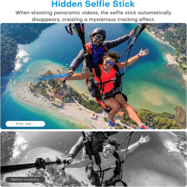 10.6-47.2 inches Carbon Fiber Invisible Selfie Stick for Insta360 x4 Insta 360 x4 x3 x2 x Go 2 3 GoPro Hero 13 12 11 10 9 DJI OSMO Action Camera Accessories (Black) - Image 8
