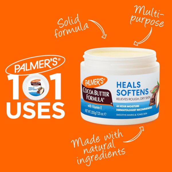 Palmer's Cocoa Butter Formula Daily Skin Therapy Solid Lotion with Vitamin E, Body Moisturizer for Extremely Dry Skin, Softens and Soothes, 7.25 Ounces, (Pack of 1) - Image 9