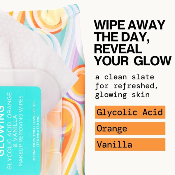 Pacifica Makeup Remover Face Wipes - Daily Facial Cleansing & Exfoliating Towelettes - Biodegradable - Organic - w/ Gycolic Acid - Clean Beauty Vegan & Cruelty-Free Dermatologist Tested 30 Count - Image 2