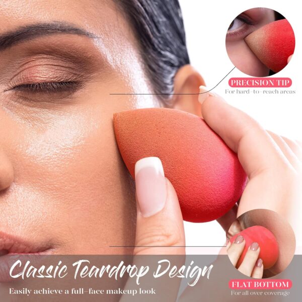 BEAKEY Makeup Sponge 5 Pcs Set, Latex-Free Boun Boun Beauty Sponge for Blending, Makeup Sponges for Foundation Liquid Cream and Powder. Blender for Enhanced Make Up Application - Image 4