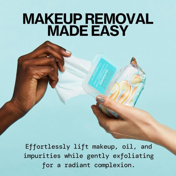 Pacifica Makeup Remover Face Wipes - Daily Facial Cleansing & Exfoliating Towelettes - Biodegradable - Organic - w/ Gycolic Acid - Clean Beauty Vegan & Cruelty-Free Dermatologist Tested 30 Count - Image 4