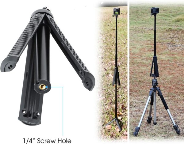 SOONSUN 3in1 Aluminum Waterproof Selfie Stick for GoPro Hero 13 12 11 10 9 8 7 6 5 4, Fusion, Max, Session, Insta360, AKASO, SJCAM, Osmo Action Camera - Extenbale Monopod Pole, Hand Grip, Tripod Stand - Image 7