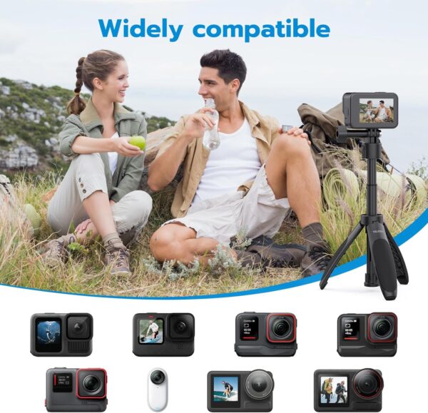 Selfie Stick Tripod for GoPro, Extendable G-Quick Release Portable Vlog Selfie Stick Handle Grip Monopod for GoPro 13 12 11 10 9 8/Insta360/AKASO/DJI Action Camera Accessories Compact Size - Image 7