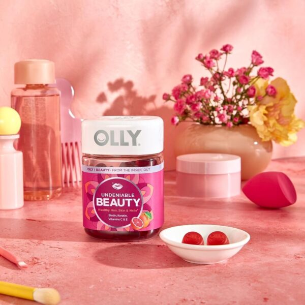 OLLY Undeniable Beauty Gummy, For Hair, Skin, Nails, Biotin, Vitamin C, Keratin, Chewable Supplement, Grapefruit, 30 Day Supply - 60 Count - Image 10