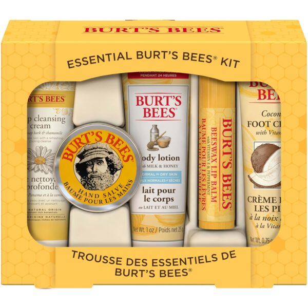 Burt's Bees Gifts Ideas - Essential Everyday Beauty Set, 5 Travel Size Products - Deep Cleansing Cream, Hand Salve, Body Lotion, Foot Cream and Lip Balm - Image 12