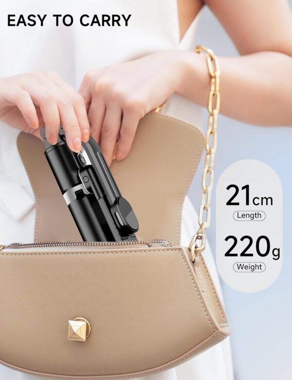 45" Selfie Stick Tripod with 2 Lights, Extendable 5 in 1 Selfie Stick Phone Tripod, Portable Selfie Sticks with Wireless Remote Compatible with iPhone 15/14/13 Pro Max, Samsung, Android, Gopro - Image 7