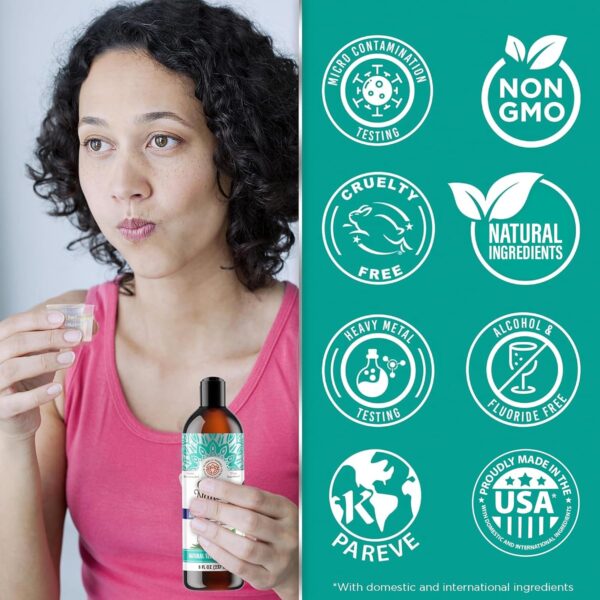 GuruNanda Coconut Oil Pulling, Promotes Fresh Breath & Oral Hygiene, 7 Essential Oils & Vitamins for Happy Teeth & Gums, Alcohol-Free, 8 oz - Image 5
