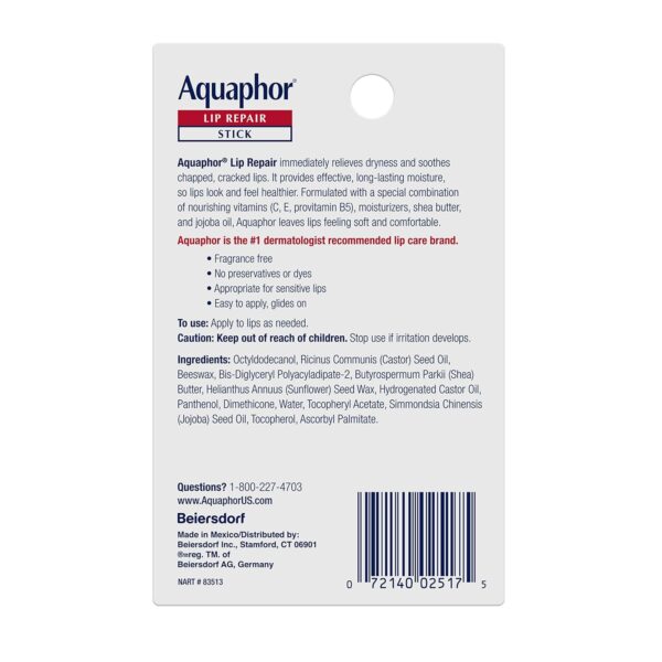 Aquaphor Lip Repair Stick, Moisturizing Lip Balm Pack, Relieves Dryness, 0.17 Oz Stick, Pack of 2 - Image 11