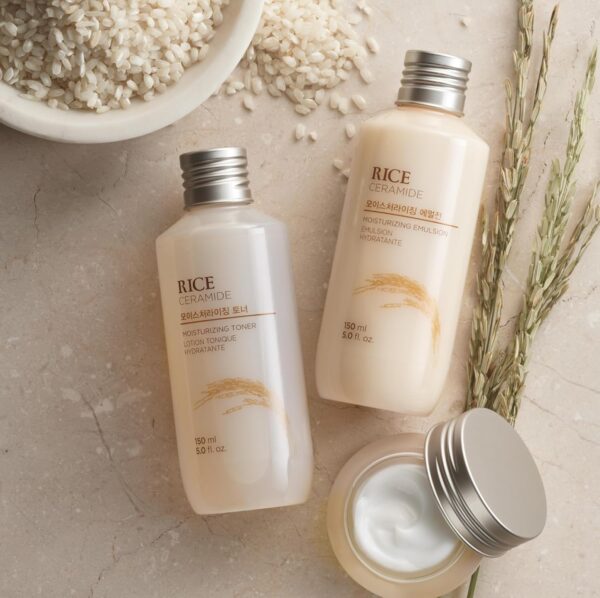The Face Shop Rice Ceramide Moisturizing Emulsion - Rice Extract - Lightweight Face Moisturizer - Brightening - Hydrating Targets Dryness - Strengthens Skin Barrier - Face Lotion - Korean Skin Care - Image 7