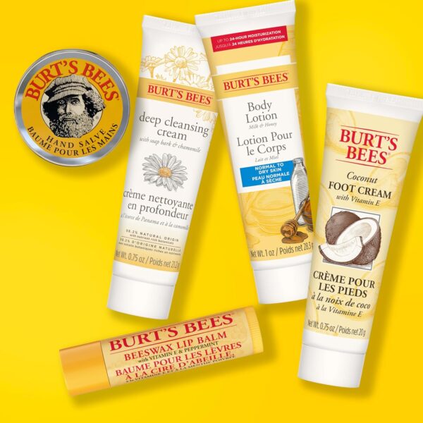 Burt's Bees Gifts Ideas - Essential Everyday Beauty Set, 5 Travel Size Products - Deep Cleansing Cream, Hand Salve, Body Lotion, Foot Cream and Lip Balm - Image 7
