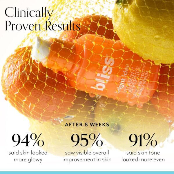 Bliss Bright Idea Vitamin C + Tri-Peptide Collagen Brightening Face Skincare Serum - Anti Aging, Reduces Dark Spots, Boosts Skin Elasticity - Clean - Vegan & Cruelty-Free - 1 Fl Oz - Image 3