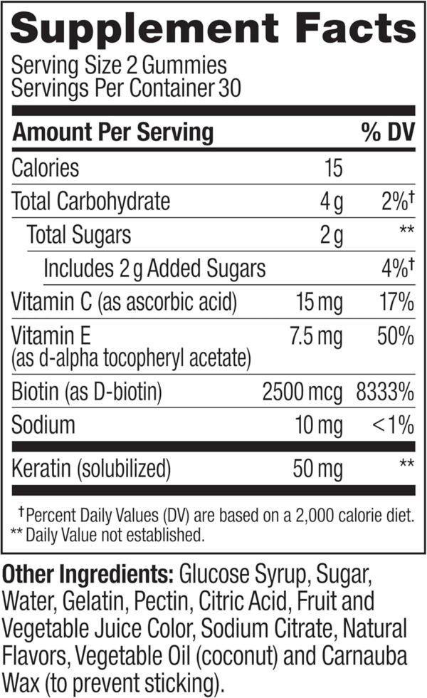 OLLY Undeniable Beauty Gummy, For Hair, Skin, Nails, Biotin, Vitamin C, Keratin, Chewable Supplement, Grapefruit, 30 Day Supply - 60 Count - Image 8