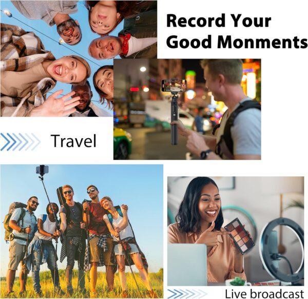 Extendable 62 inches Aluminum Alloy Selfie Stick Phone Tripod Stand New Model with Wireless Remote Shutter Compatible with All Cell Phones/Live Stream/Vlog/iPhone 16/15/14/13/Android - Image 7