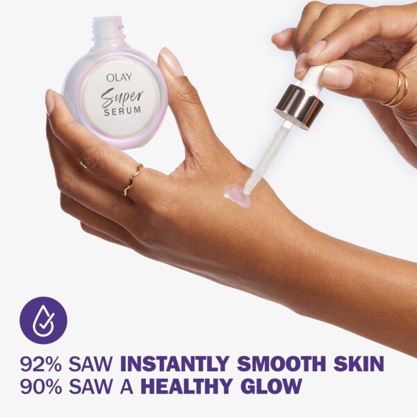 Olay Super Serum - Vitamin C & E, Niacinamide, Collagen Peptide, AHA - Glass Skin Care for Face - Brightening, Hydrating, Firming, Evens Tone, Smooths Fine Lines, Dark Spot Reduction, 1.0 Oz - Image 6