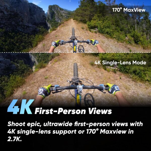 Insta360 X3 Selfie Stick Kit - 360 Action Camera with 5.7K 360 Active HDR Video, 4K Single-Lens Camera, Waterproof, FlowState Stabilization, 2.29" Touchscreen, AI Editing, Motorcycle, Wintersports - Image 6