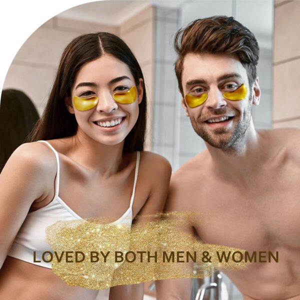 Under Eye Patches (30 Pairs), 24K Gold Under Eye Mask for Puffy Eyes, Dark Circles,Bags and Wrinkles with Collagen,Relieves Pressure and Reduces Wrinkles,Revitalises and Refreshes Your Skin - Image 6
