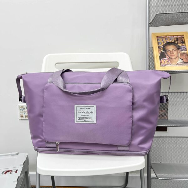 AYWVRBST Large Capacity Double-deck Travel Bag, Dry and Wet Separation Multifunctional Sports Shoulder Bag (Lavender) - Image 7